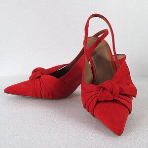 NORDSTROM RACK RED SUEDE SLING BACKS